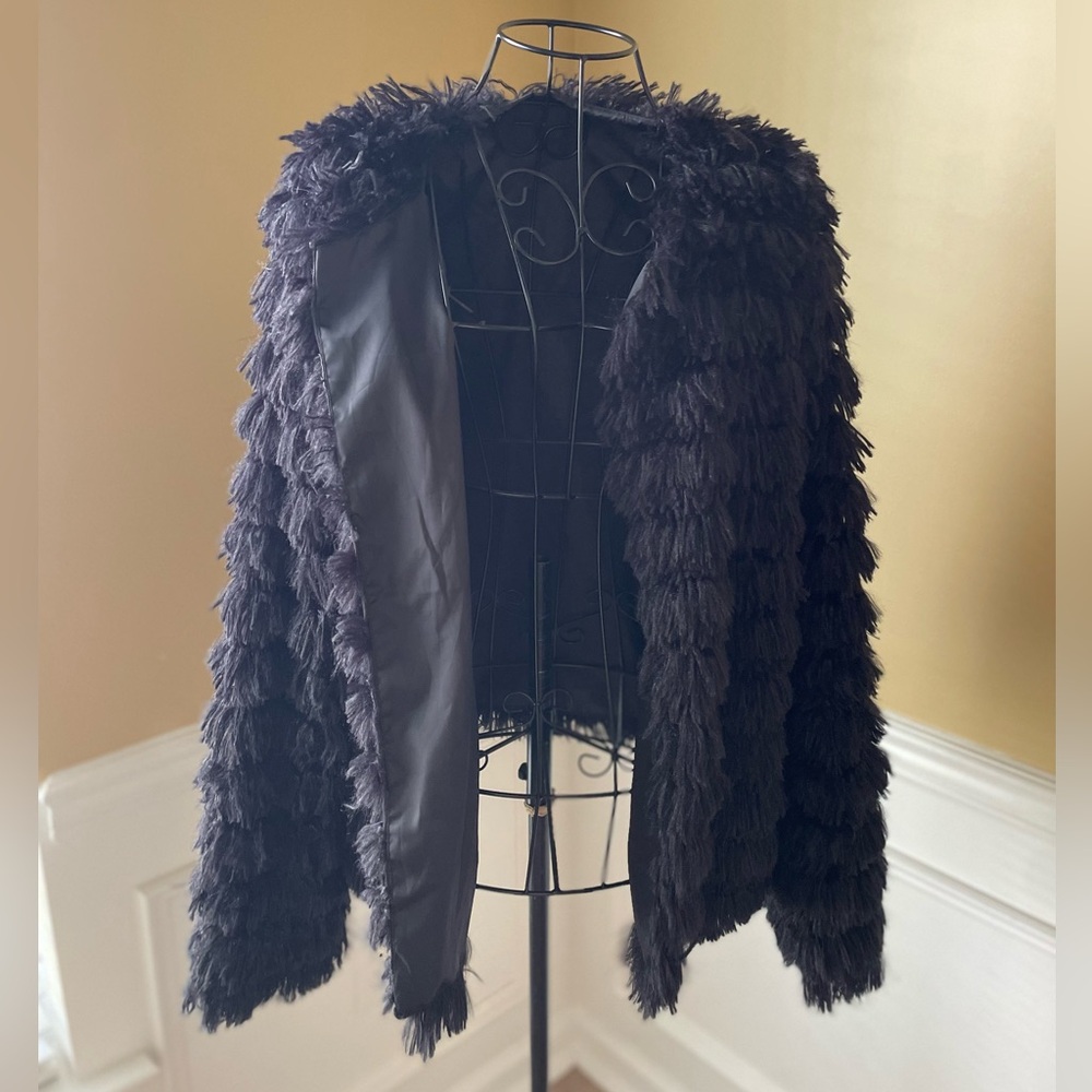 Elegant Black Faux Fur Jacket